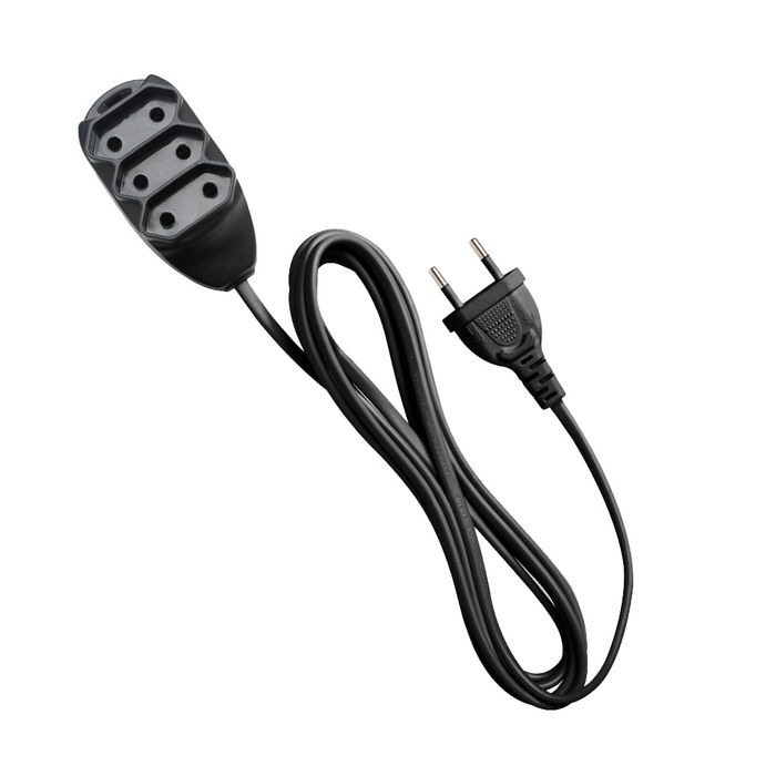 Extensão Elétrica 3 Tomadas 2 Pinos 10A 10M Preta - EXT 2010