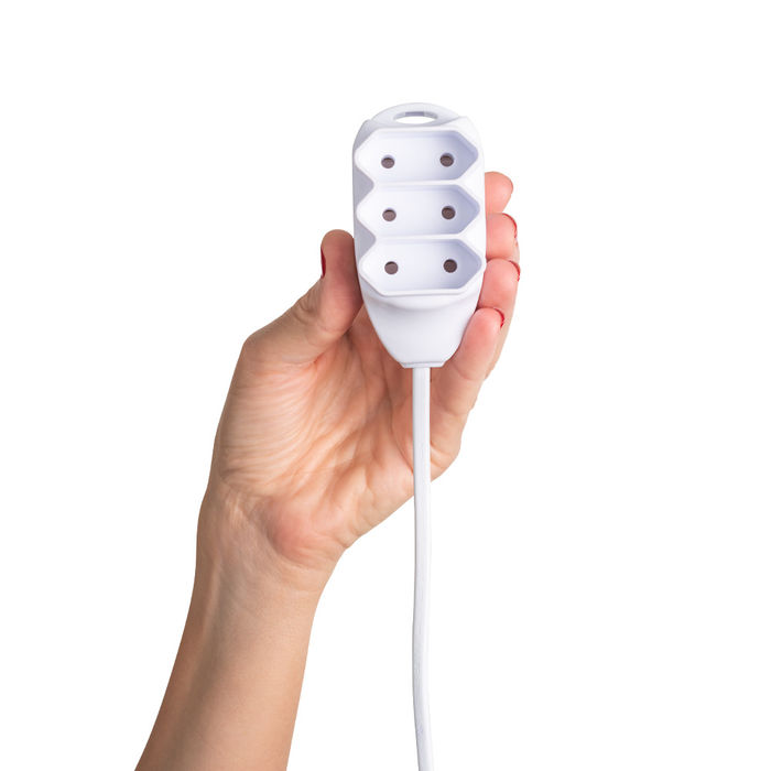 Extensão Elétrica 3 Tomadas 2 Pinos 10A 10M Branca - EXT 2010