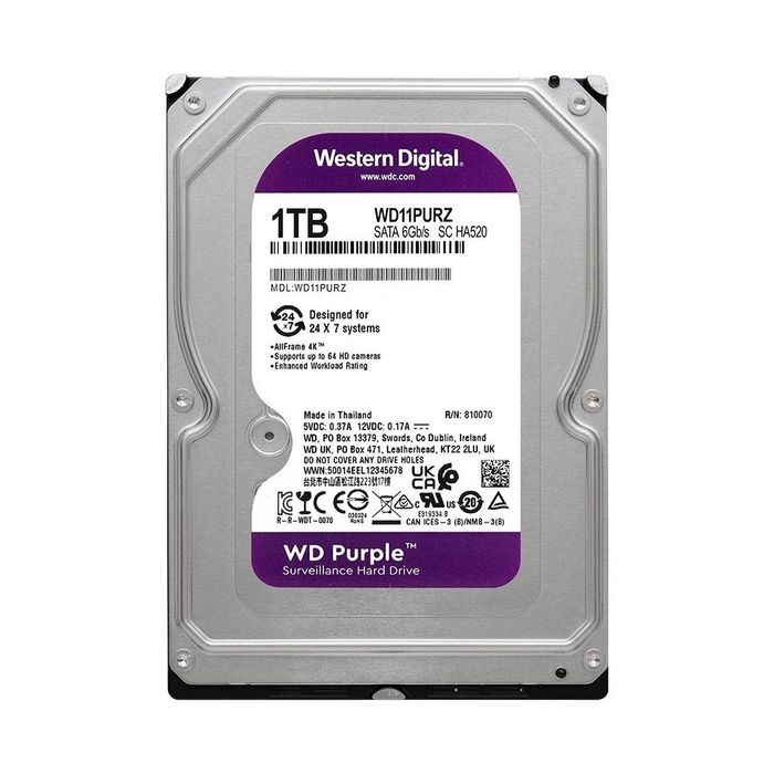 HD WD Purple™ Disco rígido para CFTV 1TB - WD11PURZ