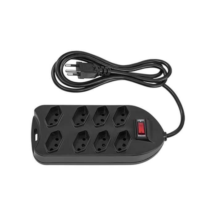 Protetor eletrônico com 8 tomadas - EPE 1008+ Preto