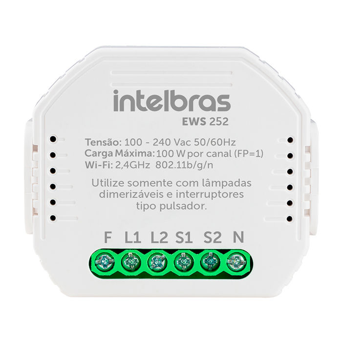 Minicontrolador dimmer smart Wi-Fi para 2 interruptores - EWS 252