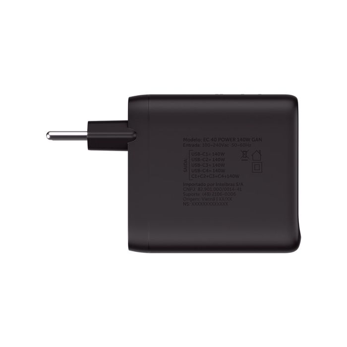 Carregador com 4 portas USB-C - EC 40 POWER 140W GaN