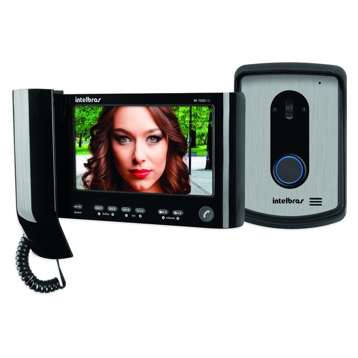 Kit videoporteiro com monofone - IV 7010 HS - Preto