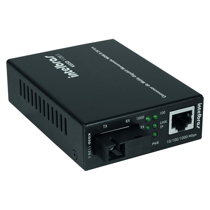 Conversor de Mídia - KGSD 1120 B - Gigabit Ethernet Monomodo 20 km WDM