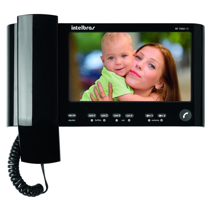 Kit videoporteiro com monofone - IV 7010 HS - Preto