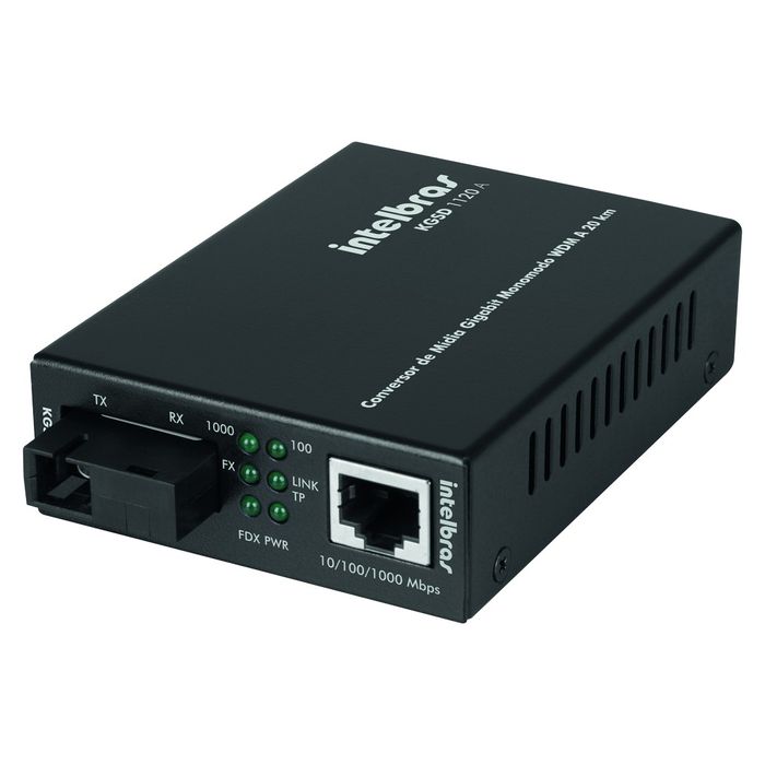 Conversor de Mídia - KGSD 1120 A - Gigabit Ethernet Monomodo 20 km WDM