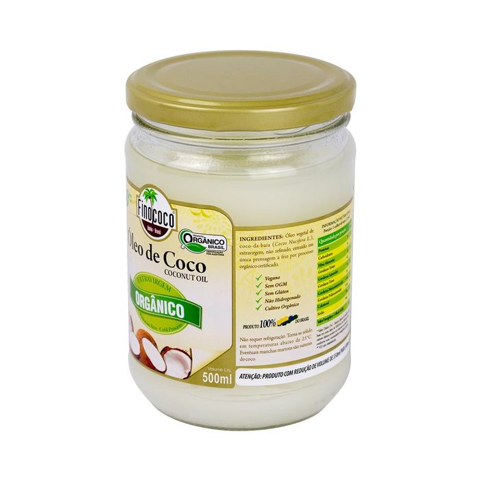 ÓLEO DE COCO EXTRAVIRGEM ORGÂNICO - 500mL