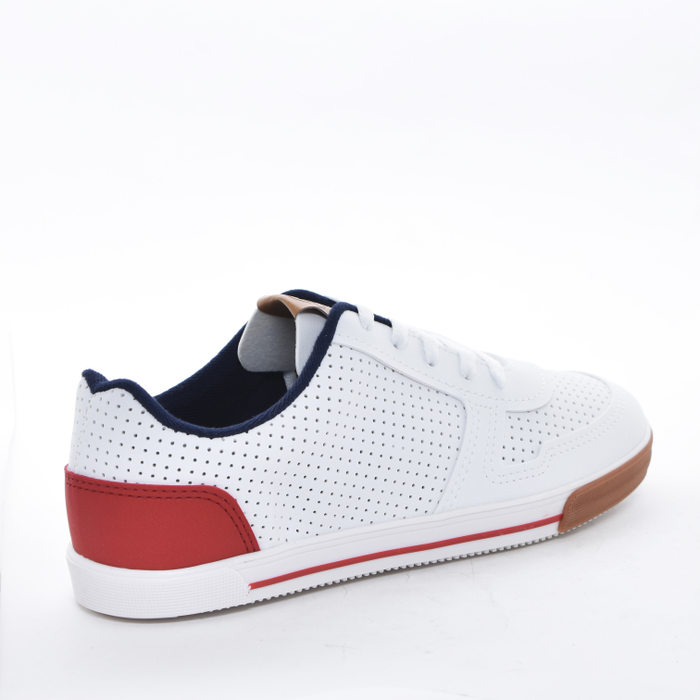 Tênis Molekinho Microperfuros com Recortes Detalhes Coloridos Solado Tratorado Branco