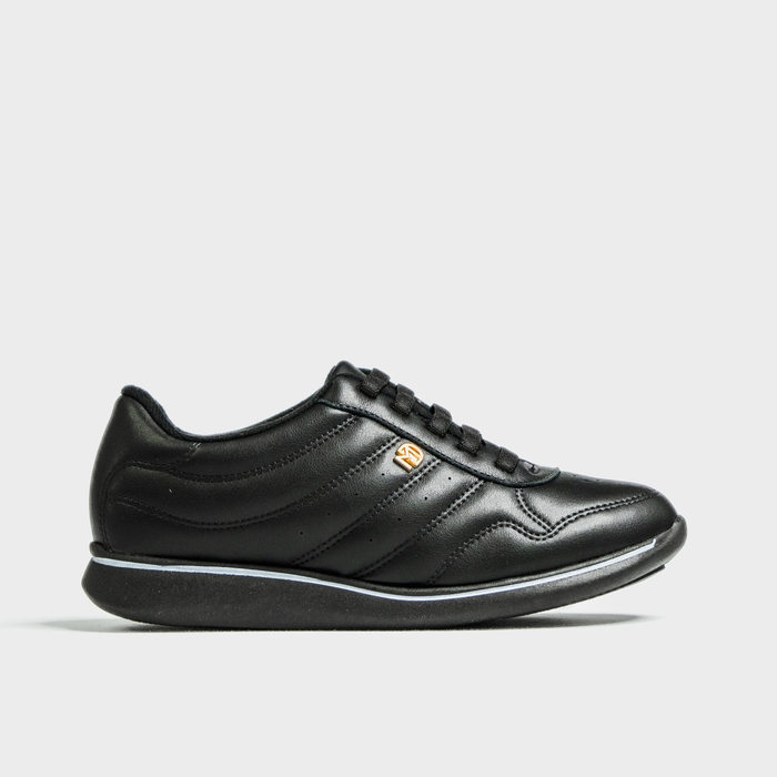 Tênis Slip-On Modare Ultra Conforto Detalhe Microperfuros Cadarço Elástico Preto