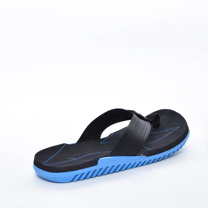 Chinelo Kenner Nk6 Aplicação Metal Solado Tratorado Preto e Azul