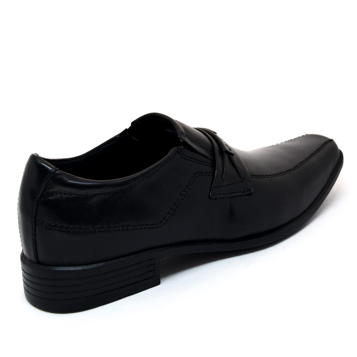 Sapato Pegada Couro Lapela Metal Logo Preto