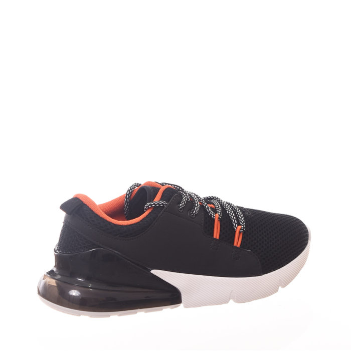 Tênis Molekinho Tela Amortecedor em Gel Preto e Laranja
