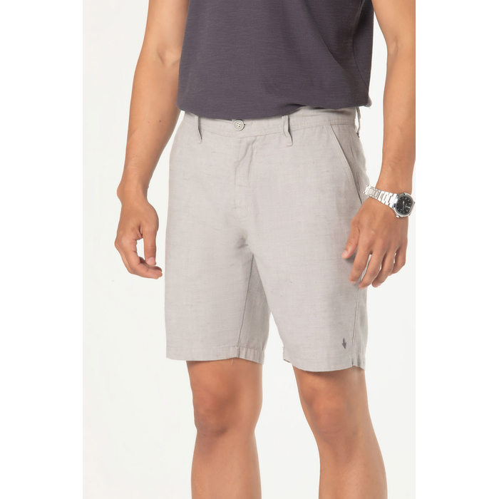 Bermuda Dlz Chino AALPV Aplicação Bordado Logo Bolso Faca Cinza Mescla