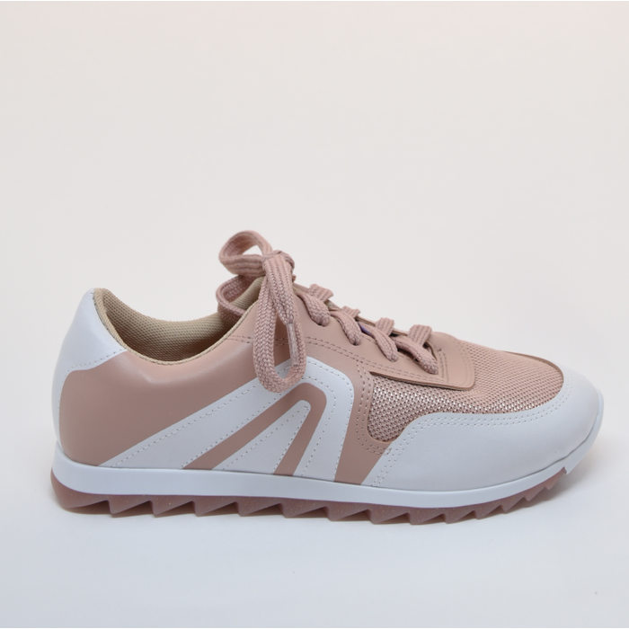 Tênis Moleca Solado Tratorado Palmilha Flow Rosê e Branco