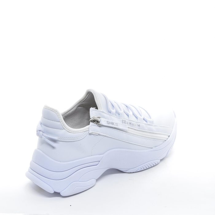 Tênis Chunky Ramarim Slip-On com Recortes Detalhe Pesponto Fechamento Lateral Zíper Solado Trabalhad