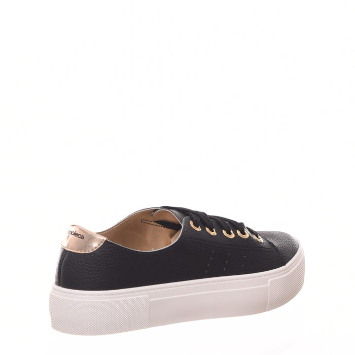 Tênis Moleca Flatform Preto e Dorurado