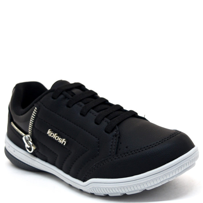 Tênis Kolosh Costura com Zíper Palmilha Soft Preto