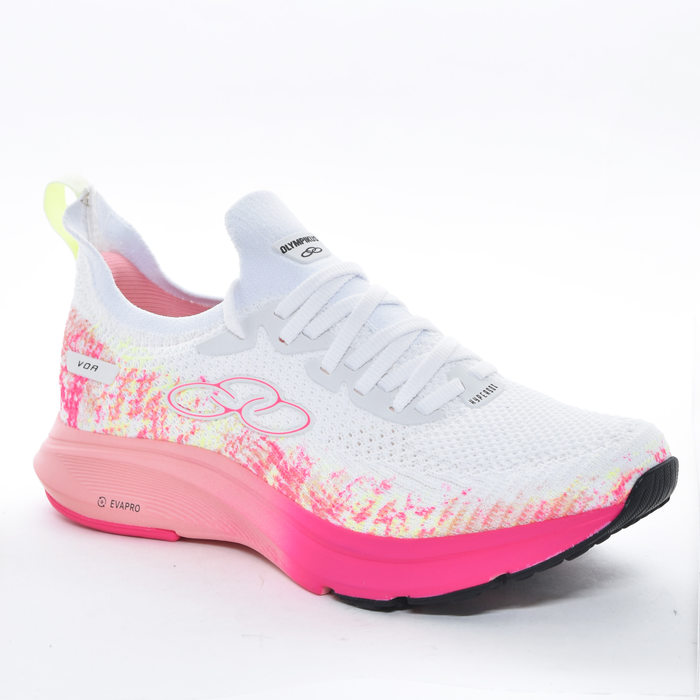 Tênis Slip-On Olympikus Voa Colors Mesh Trabalhado Cadarço Tecnologia Hypersox Pinceladas Neon Solad