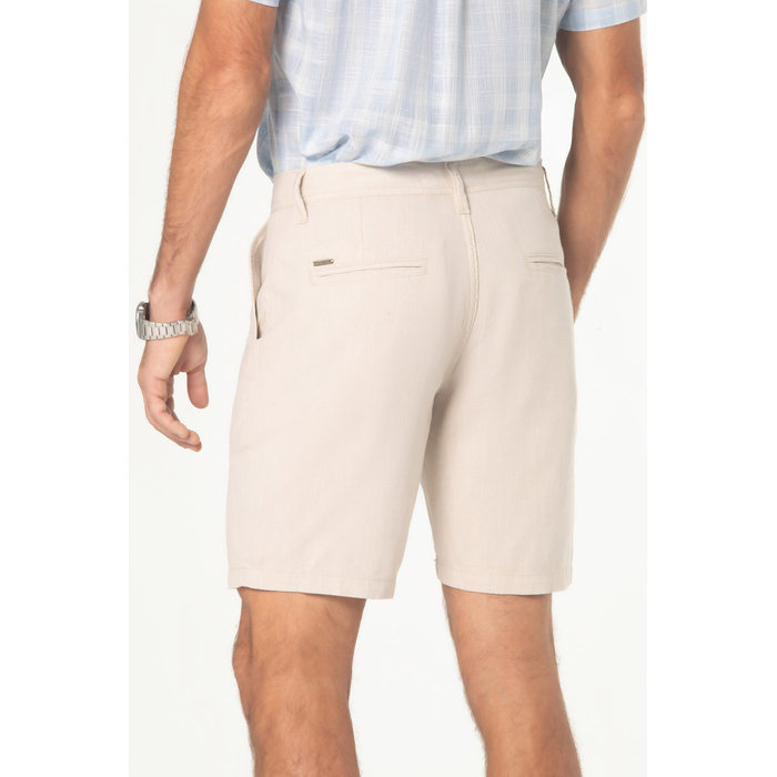 Bermuda Dlz Chino AVML Aplicação Bordado Logo Bolso Faca Bege Mescla