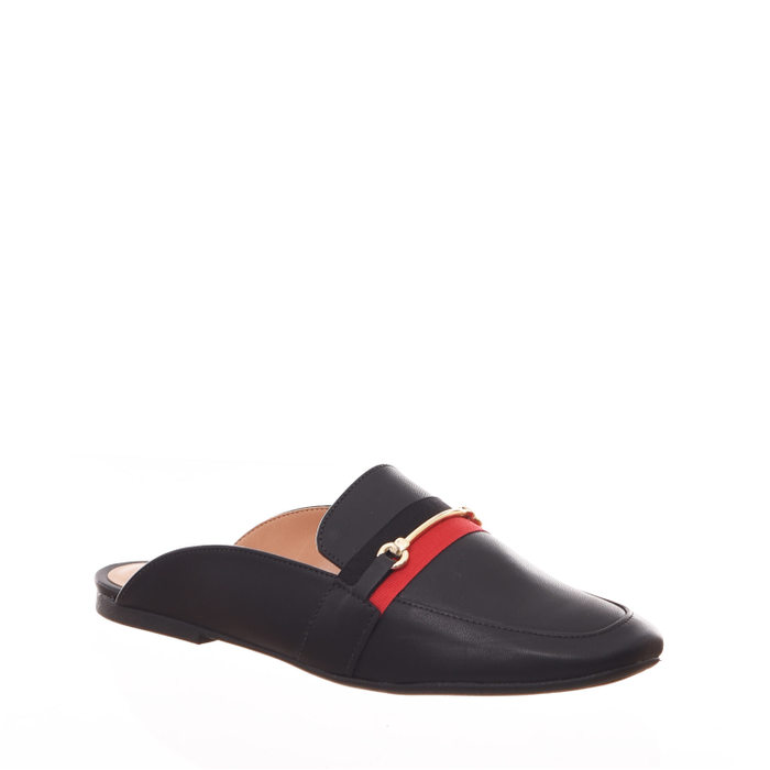 Sapato Mule Vizzano Detalhe Listra Metal Preto