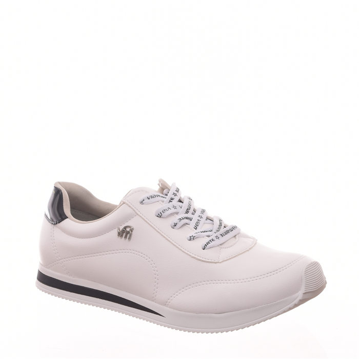 Tênis Jogger Via Marte Cadarço com Escrita Branco e Preto