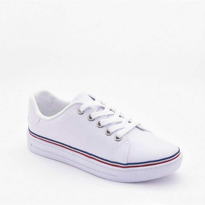 Tênis Kolosh Flatform Detalhe Listra Lateral Aplicação Metal Logo Branco