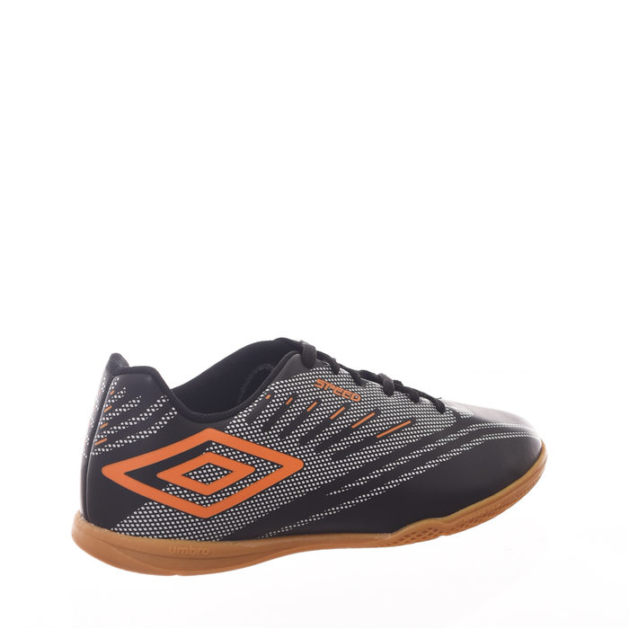 Chuteira Futsal Umbro Speed IV Jr Estampada Preto e Laranja