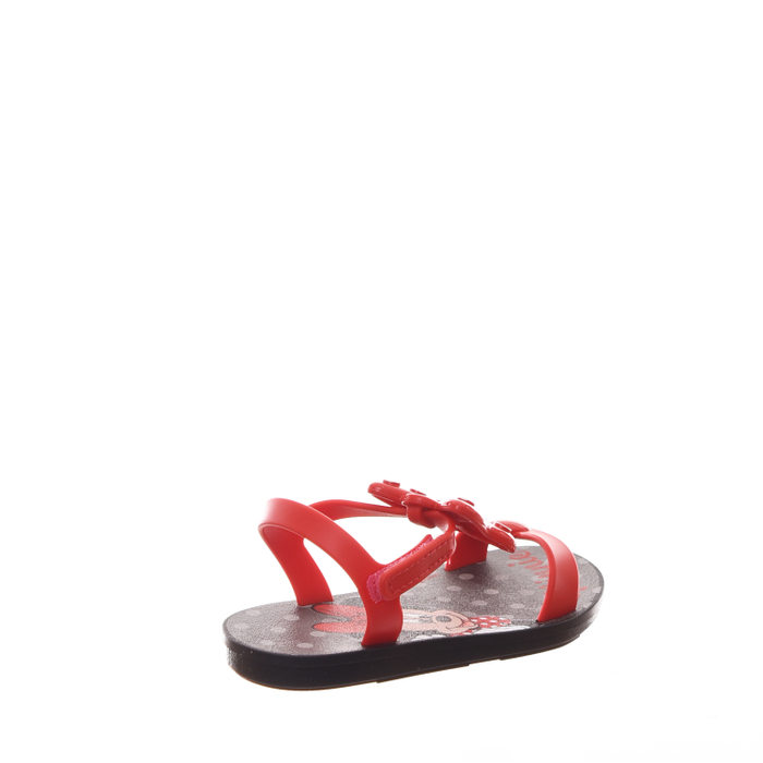 Sandália Rasteira Grendene Minnie Bow Fever Vermelha e Preta