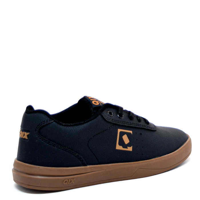 Tênis Skate Qix Bird Sola Bege Costura Preto
