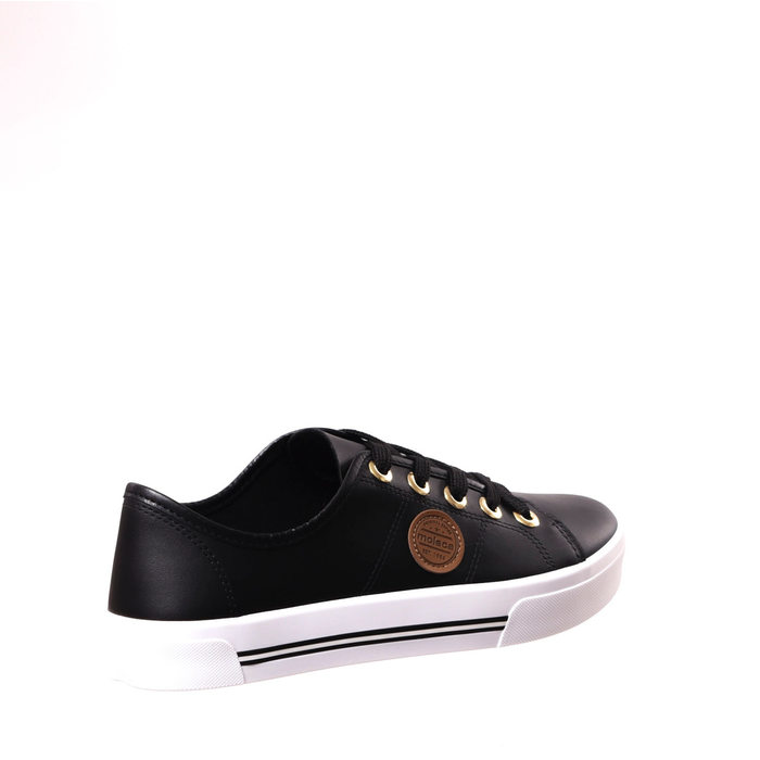 Tênis Moleca Detalhe Costura Apllicação Corino Logo Palmilha Flow Preto