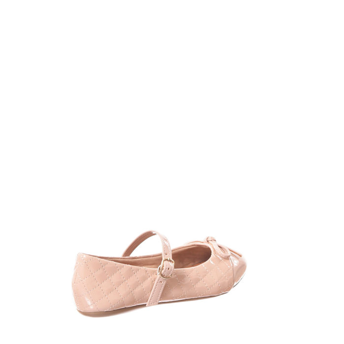 Sapatilha Boneca Sua Cia Mini Verniz Detalhe Matelassê Laço Bege