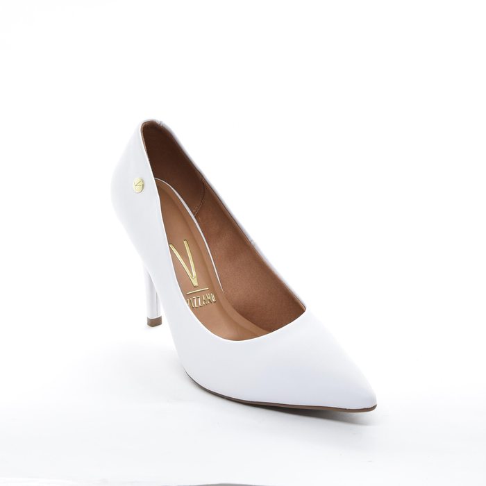 Sapato Scarpin Vizzano Liso Bico Salto Fino Alto Branco