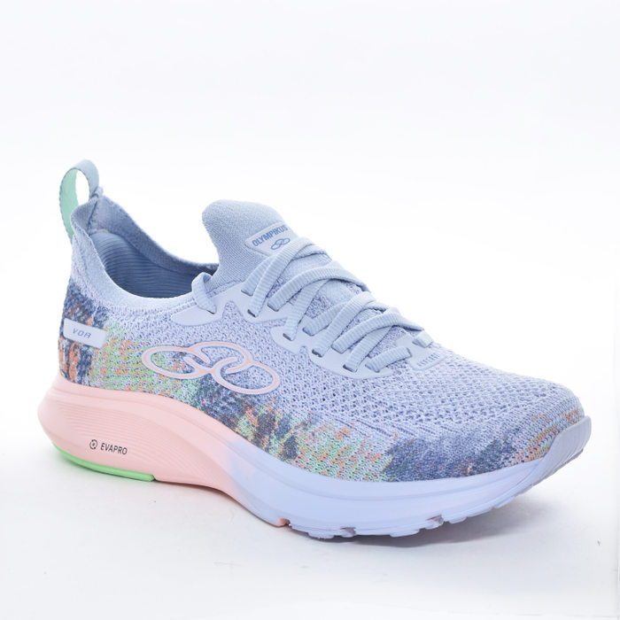 Tênis Slip-On Olympikus Voa Colors Tecnologia Hypersox Cadarço Pinceladas Bicolor Solado Evapro Lilá