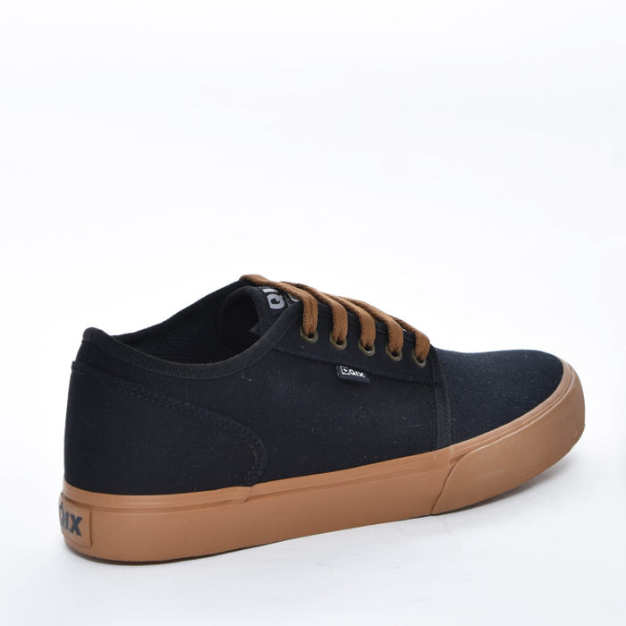 Tênis Qix Lona Skate Liso Preto e Caramelo