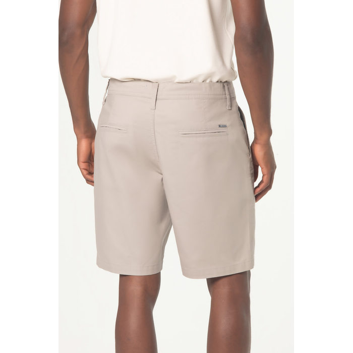 Bermuda Dlz Chino Algodão Lisa Aplicação Bordado Logo Bolso Faca Cinza