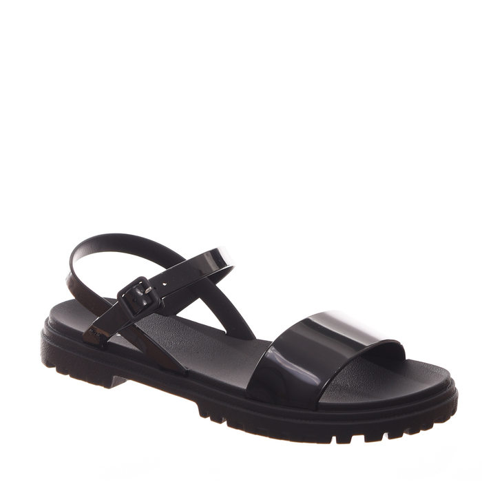 Sandália Rasteira Grendene Zaxy Zoom Plat AD Preta