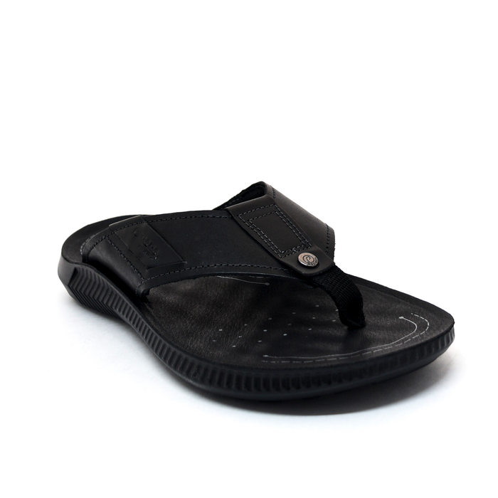 Chinelo Pegada Couro Preto