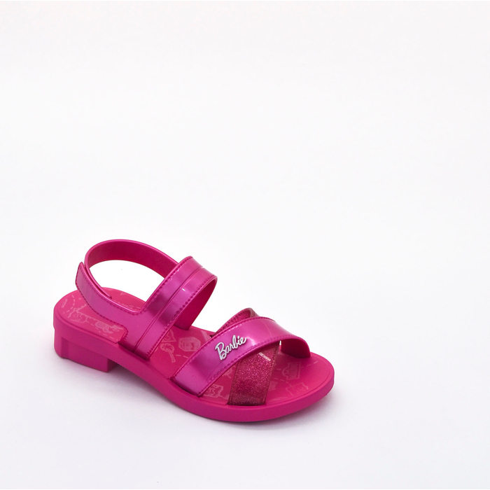 Sandália Grendene Barbie Detalhe X Acompanha Mala Rosa