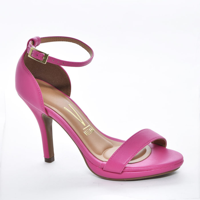 Sandália Vizzano Cabedal Tira Calcanhar Fechado Salto Fino Pink