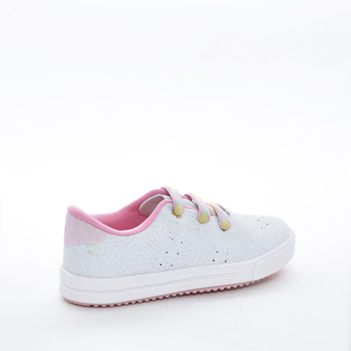 Tênis Slip On Kidy Cabedal Microperfuros Brilho Cadarço Colorido Branco