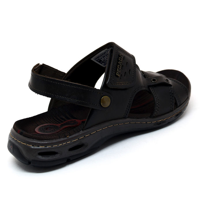 Sandália Papete Pegada com Amortecedor Velcro Marrom