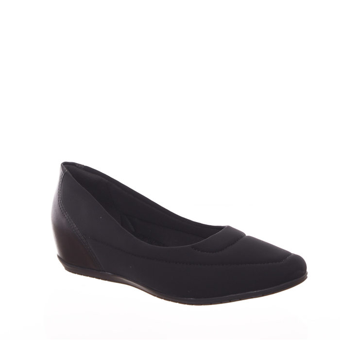 SAPATILHA COMFORTFLEX ULTRASOFT TODA DE LYCRA SALTO EMBUTIDO PRETA