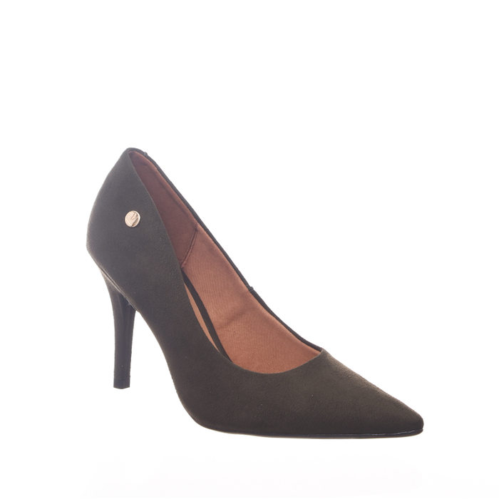 Sapato Scarpin Vizzano Bico Fino Camurça Verde Musgo