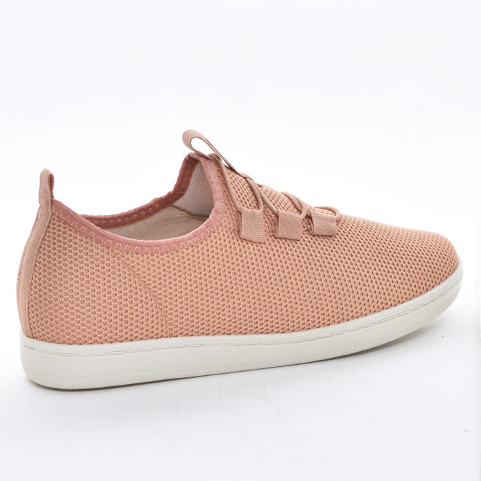 Tênis Slip-On Modare Mesh Trabalhado Ultra Conforto Cadarço Elástico Palmilha Bolhas Salmão
