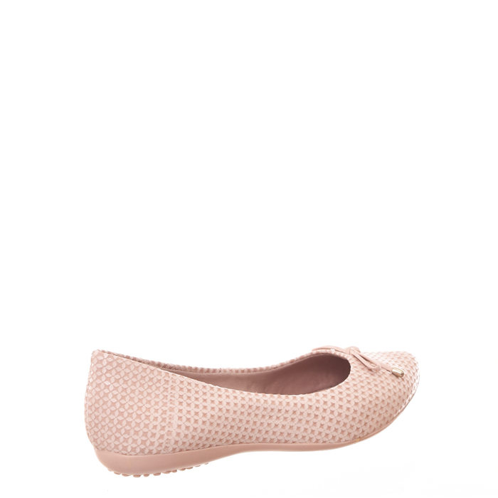 SAPATILHA BOTTERO COURO TRABALHADO DETALHE LAÇO BICO FINO ROSÊ