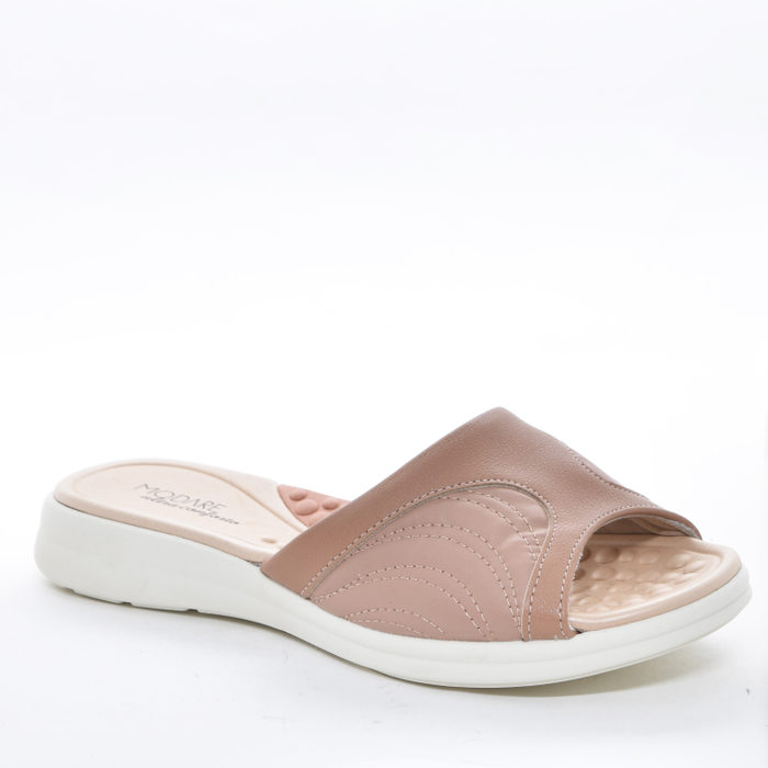 Rasteira Modare Ultra Conforto Cabedal com Recortes Corino Detalhe Costura Palmilha Bolhas Salto Bai