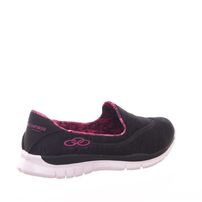 Tênis Olympikus Slip-On Angel Colors Palmilha Estampada Feetpad Preto Mescla e Rosa