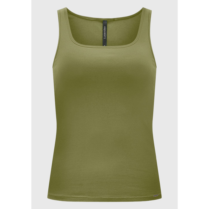 Blusa Regata Lunender Algodão Alça Fina Básica Verde