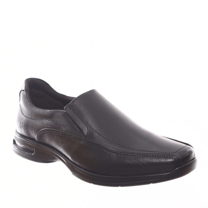 Sapato Democrata com Amortecedor Air Stretch Couro Preto