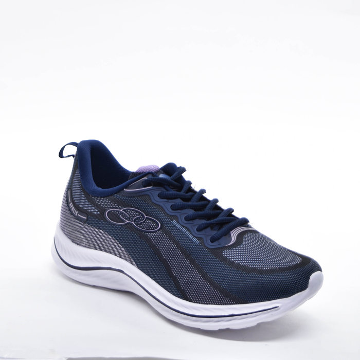 Tênis Olympikus Apolis Tecido Tecnologia Evasense Linhas Coloridas Azul Marinho